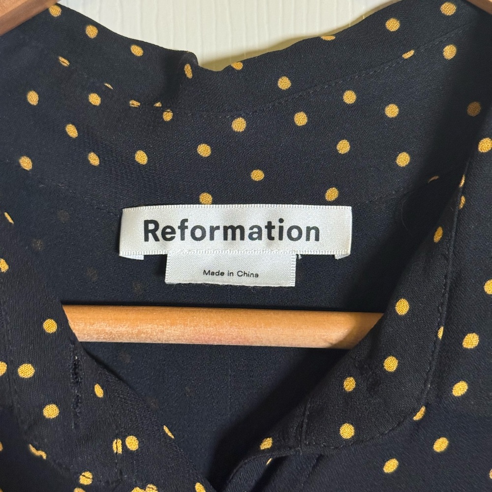 REFORMATION Lady Monti Mini Black Dress Size 10 - Picture 7 of 16